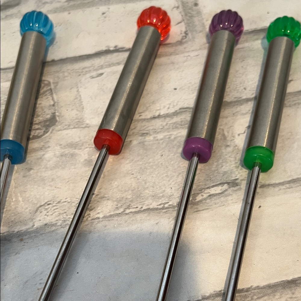 Vibrant Stainless Steel Fondue Forks Set of 4 - Picture 4 of 5